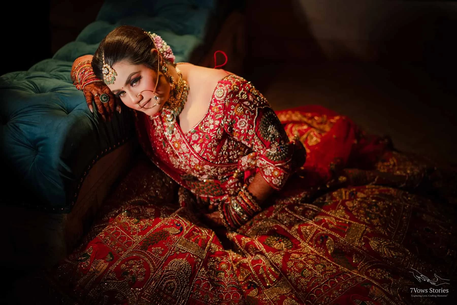 Bride in a jewelled lehenga